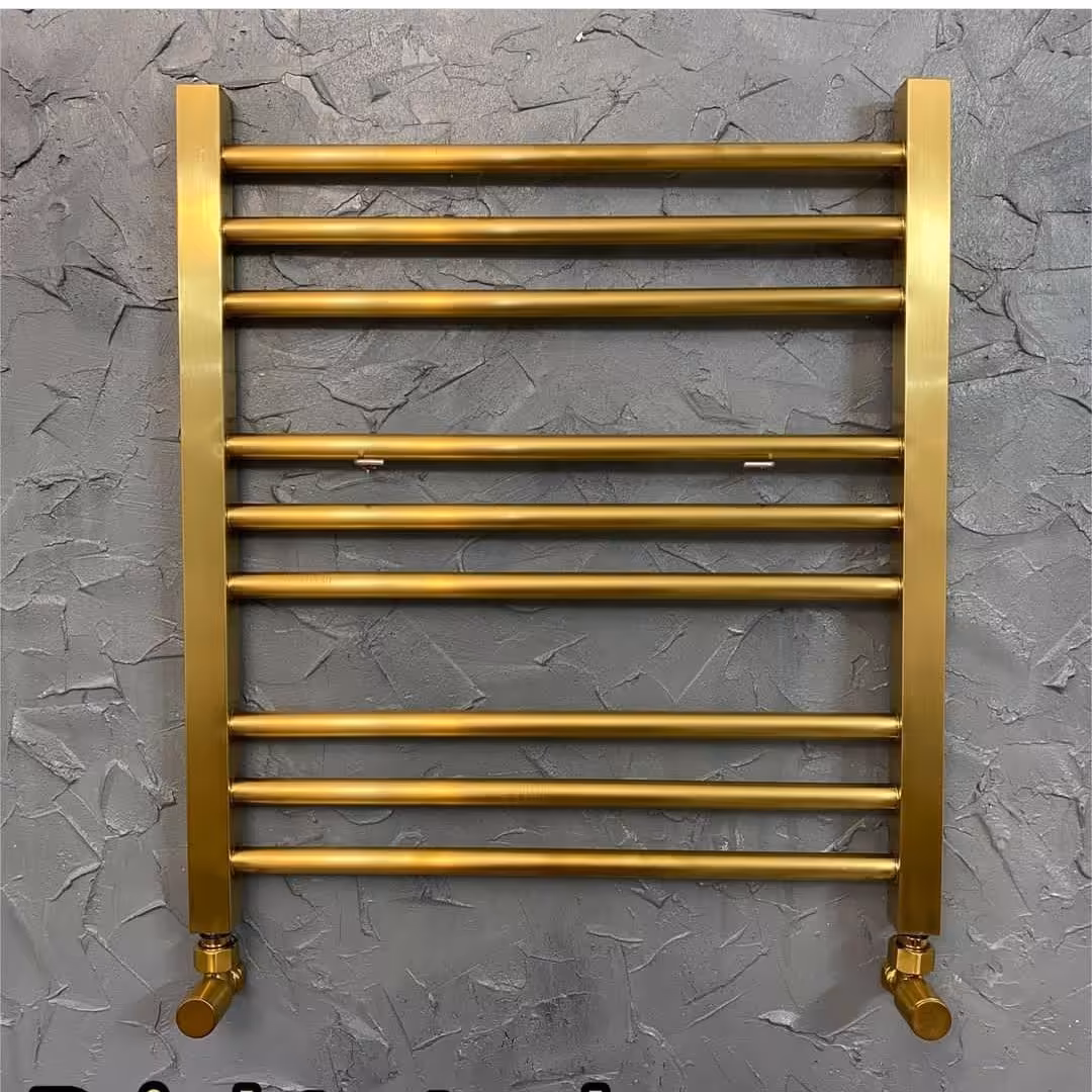 رادیاتور حوله خشک کن استیل 60سانتی مدل 9 لول طلا مات