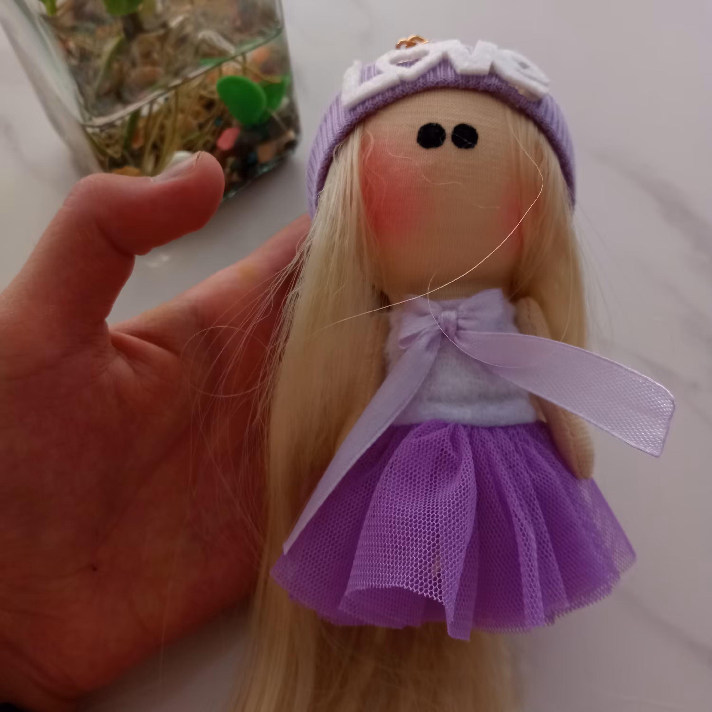  سرکلیدی عروسک  روسی دختر  بنفش  مو بلند