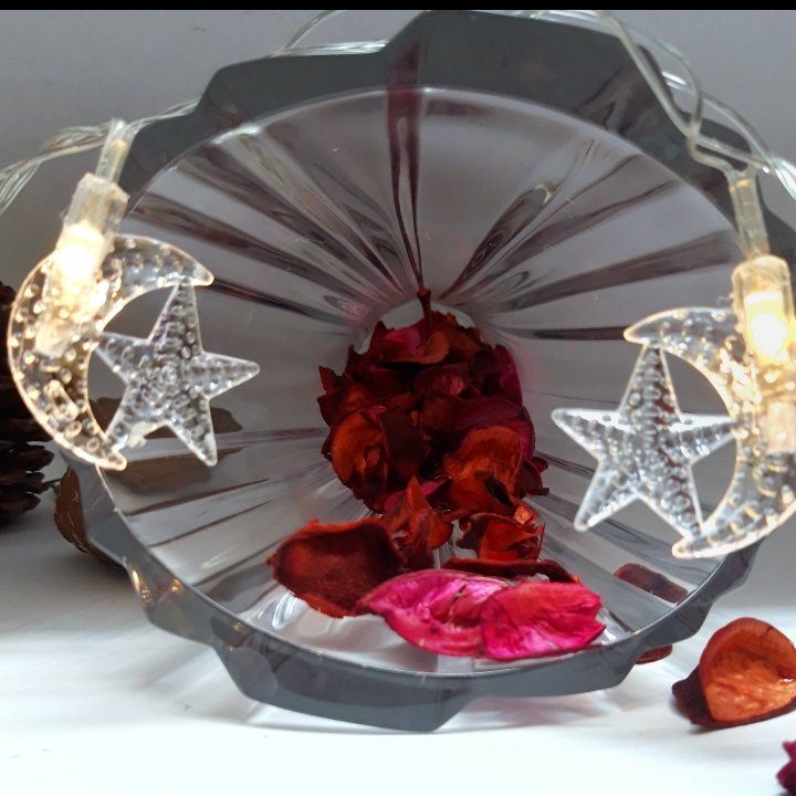 ریسه ماه ستاره برفکی 20تایی برقی 4.5متری دارای رقص نور و ریموت