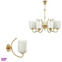 لوستر و چراغ دیواری چشمه نور کد A824/7-1-Pro مجموعه دو عددی