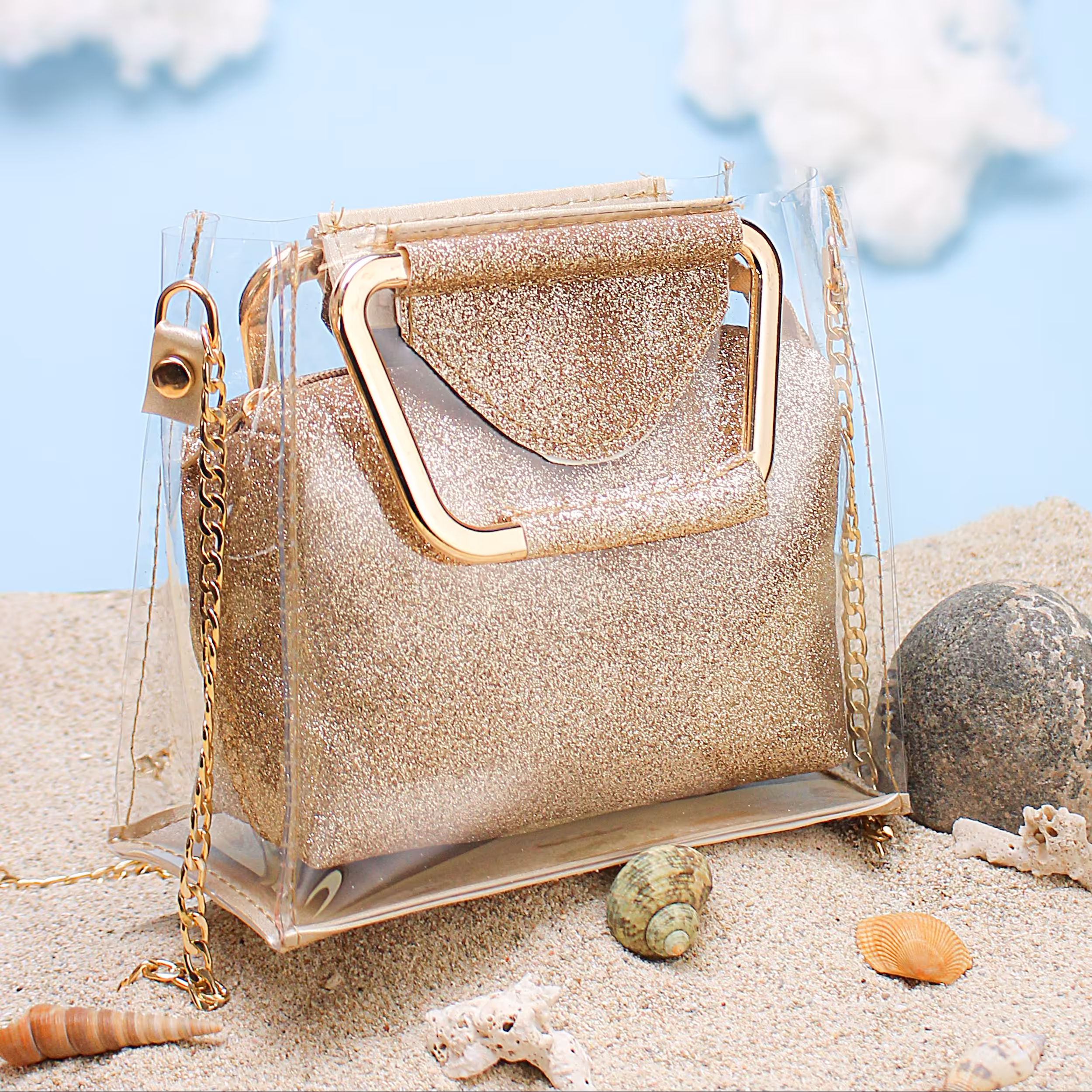 کیف دستی دخترانه مدل طرح شیشه ای 4