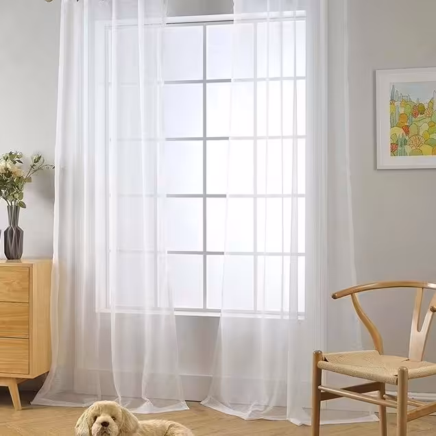 پرده حریر دوتکه پنل آماده عرض 150 ارتفاع 280 ارسال یکروزه و رایگان