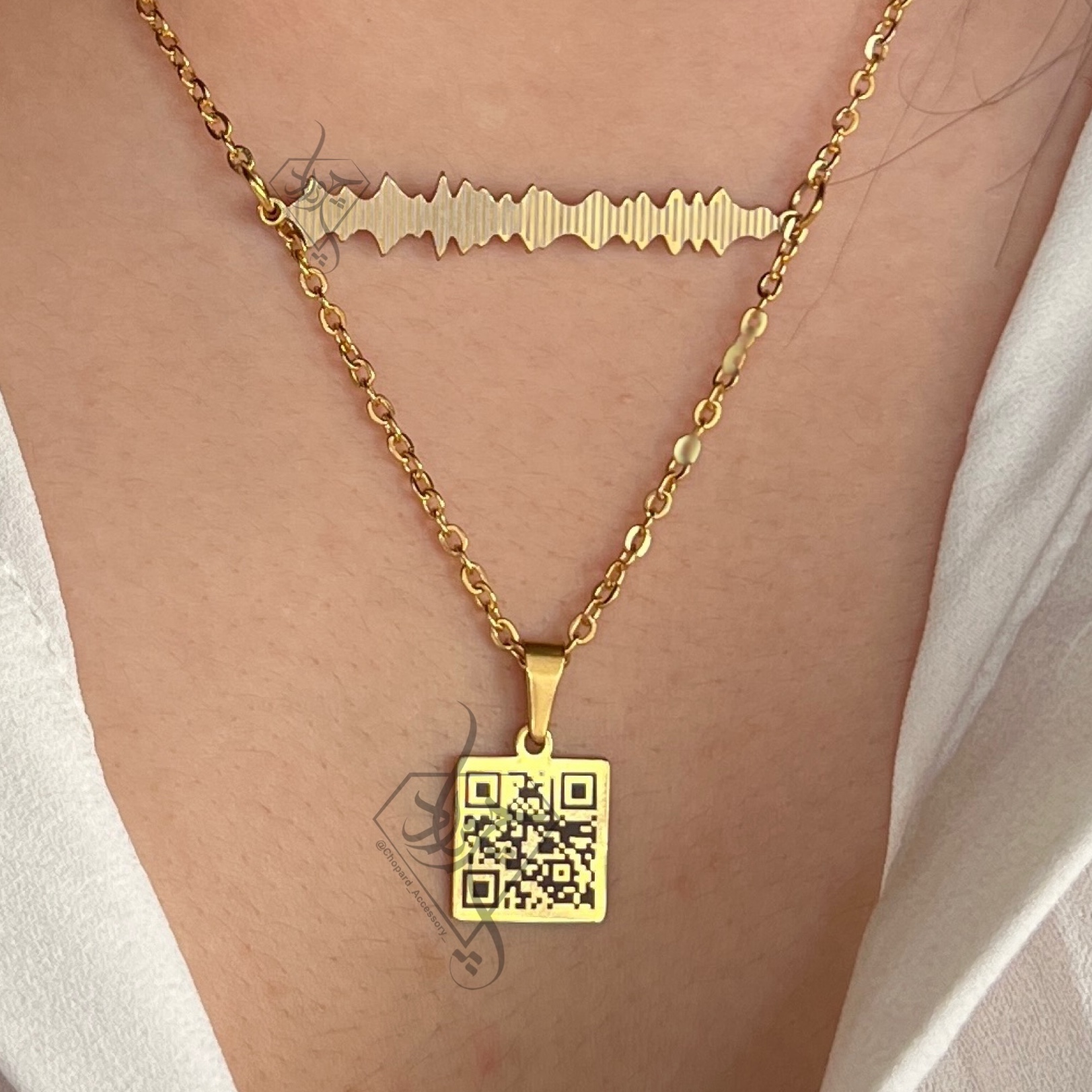 گردنبند گویا دوپلاکه استیل با فایل قابل پخش 