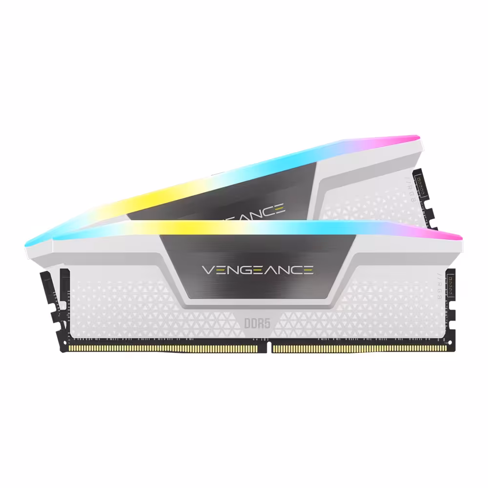 رم کامپیوتر کورسیر Corsair Vengeance RGB 32GB (2×16GB) DDR5 6000MHz CL40 White