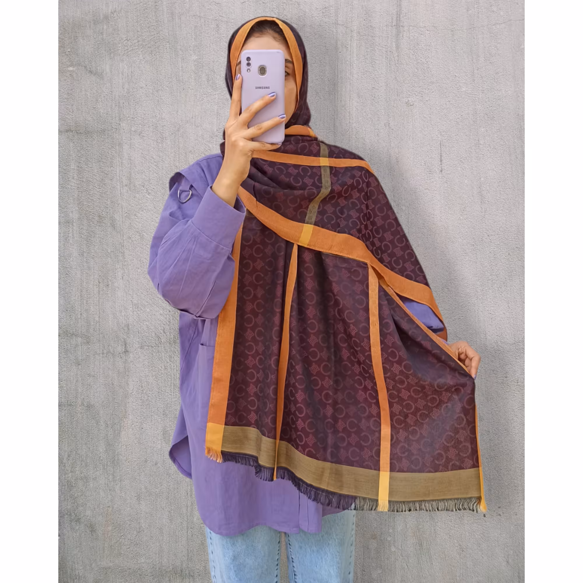 شال نخ ابریشم وارداتی(حراج)