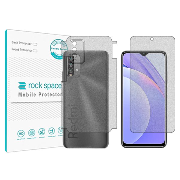 گلس صفحه نمایش و پشت گوشی شیائومی Redmi Note 9 4G مدل نانو هیدروژل گیمینگ برند راک اسپیس کد MS