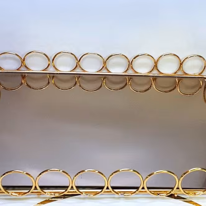 سینی مستطیلی آینه ایی طلایی