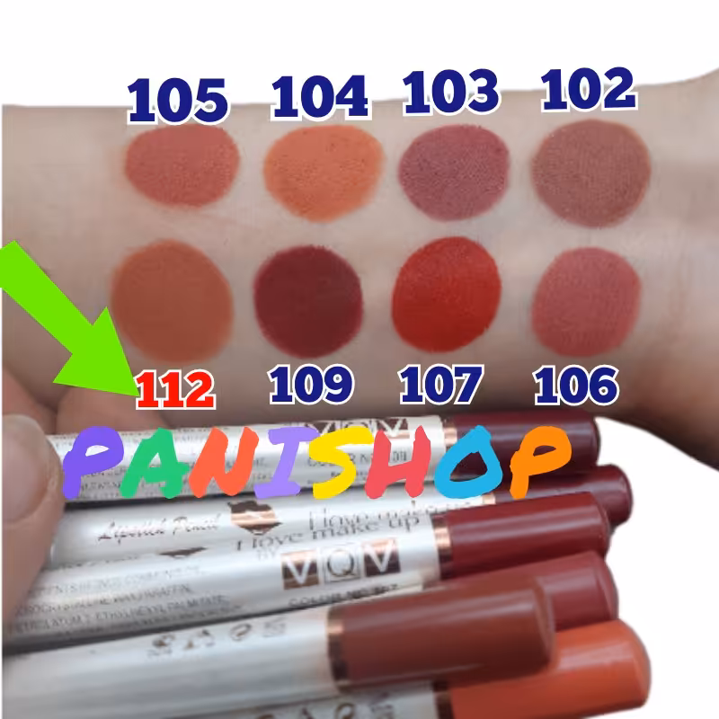 رژلب مدادی وو VOV اورجینال شماره 112رنگ کالباسی حاوی ویتامین E و A بافتی سبک و مخملی 24 ساعته ضد آب ماندگاری بسیار بالا