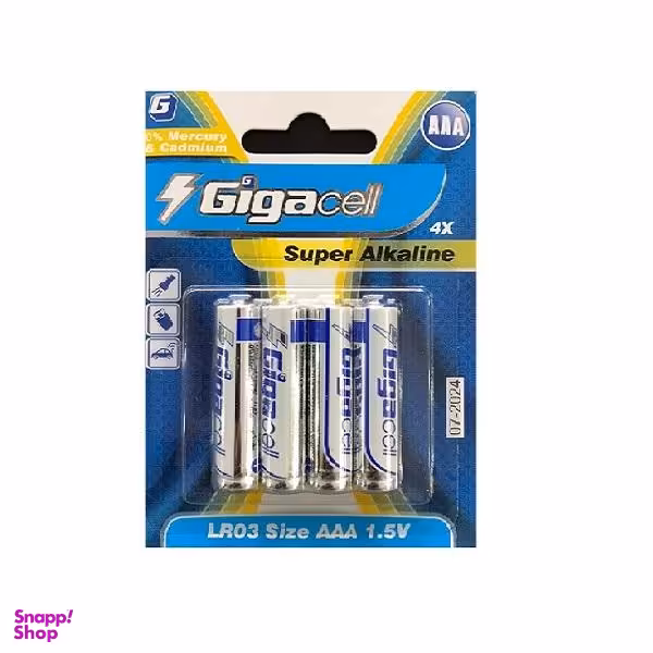 باتری نیم قلمی گیگاسل مدل LR03 بسته 4عددی