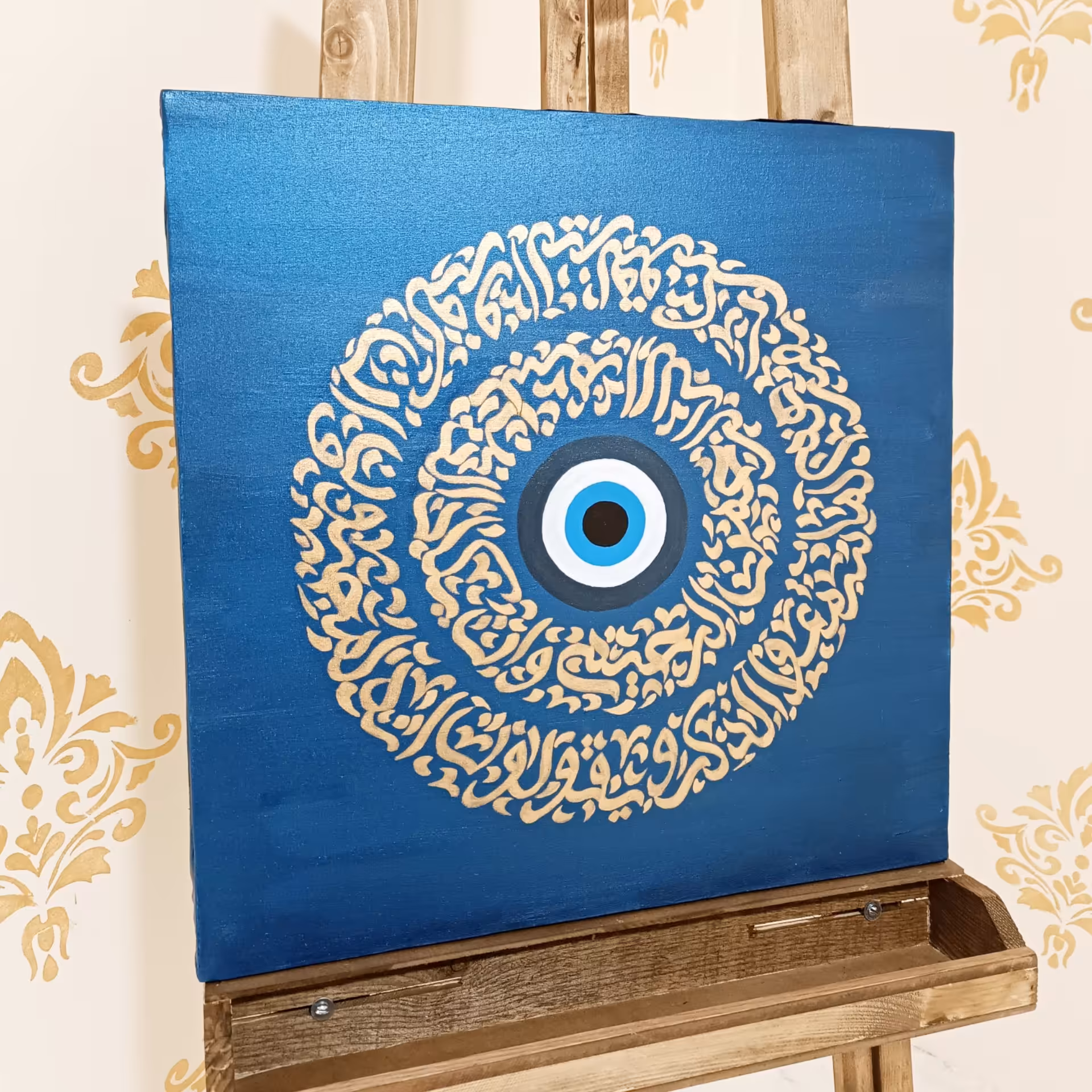 تابلو وان یکاد سبک کالیگرافی مدرن با ورق طلا