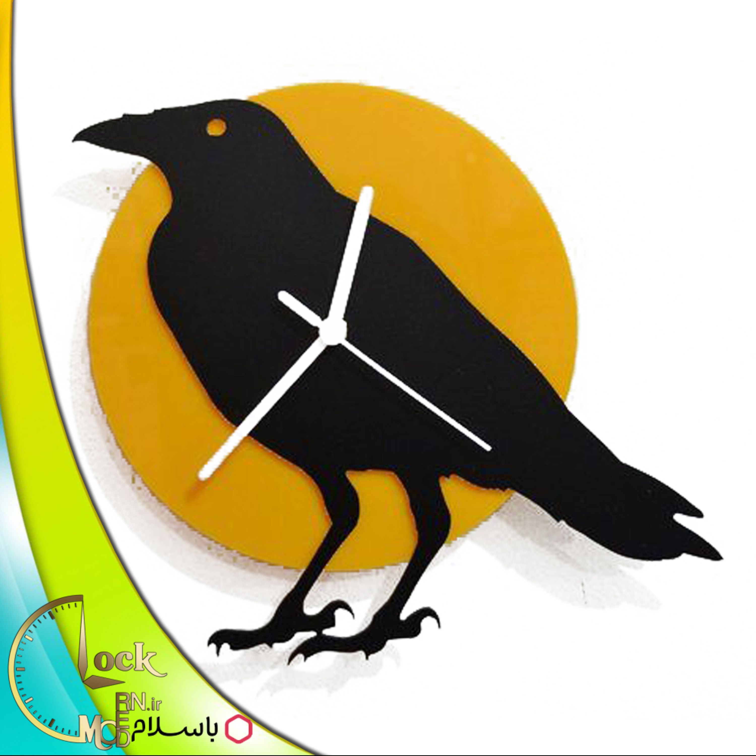 ساعت دیواری طرح کلاغ کد 173