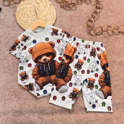 لباس بچگانه تیشرت شلوارک خرس قهوه ای