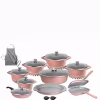 سرویس قابلمه 20 پارچه مارک مارک اونلی وانMGS Only 1 (رنگ رُزگلد) چدن گرانیت ارسال رایگان 