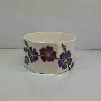 ظرف پذیرایی سرامیک نقاشی زیرلعابی طلا دار دستساز ایرانی