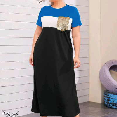 پیراهن روزمره زنانه نخی مدل پنبه ای یقه گرد 8332