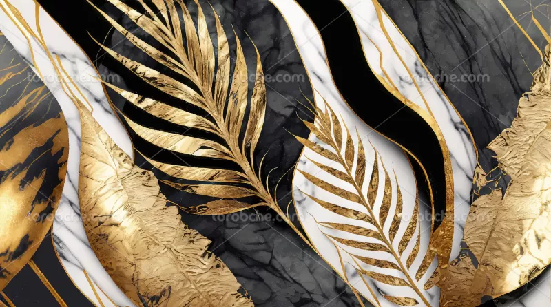 وکتور بک گراند برگ طلایی مشکی | گرافیک با طعم تربچه