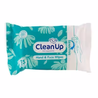 دستمال مرطوب پاک کننده دست و صورت مناسب پوست حساس کلین آپ بسته 15 عددی