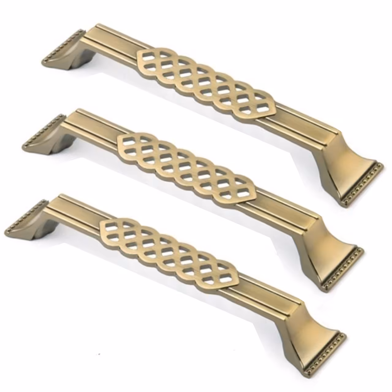 دستگیره کابینت مدل حصیری زیتونی درجه 1 سایز 128 بسته 3 عددی