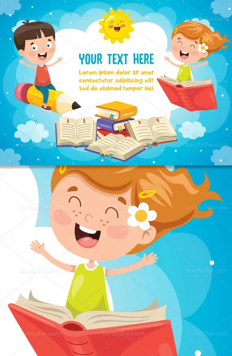 وکتور بنر بازگشایی مدرسه | گرافیک با طعم تربچه