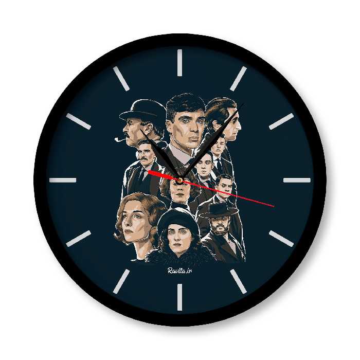 ساعت دیواری  راویتا مدل تایپوگرافی کد 3381  در رنگ های مشکی و سفید 