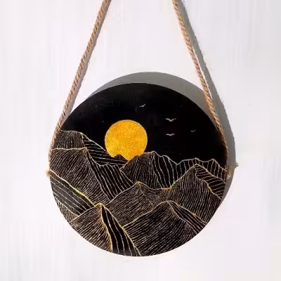 دیوار کوب چوبی کوه طلایی