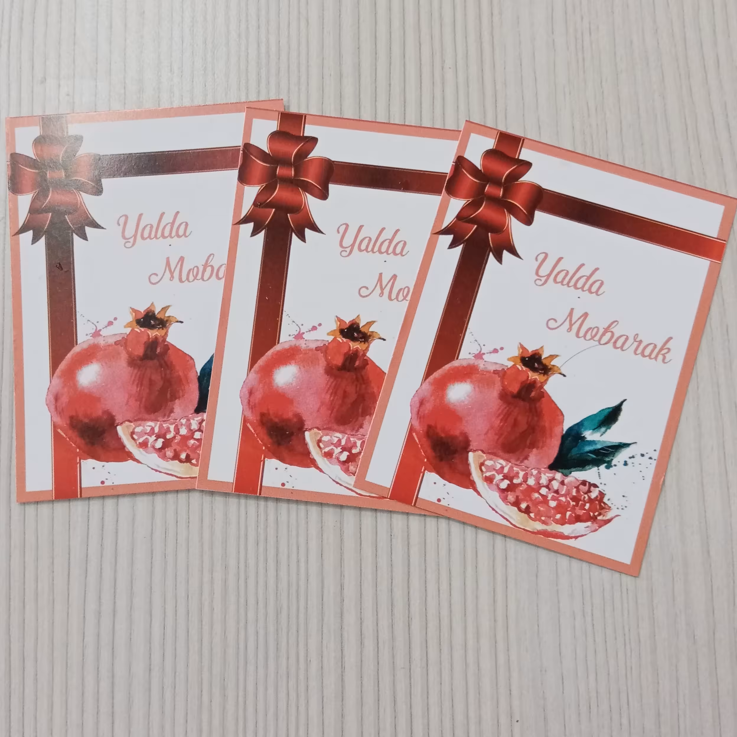 کارت گیفت طرح  انار (شماره 3) بسته 50 عددی