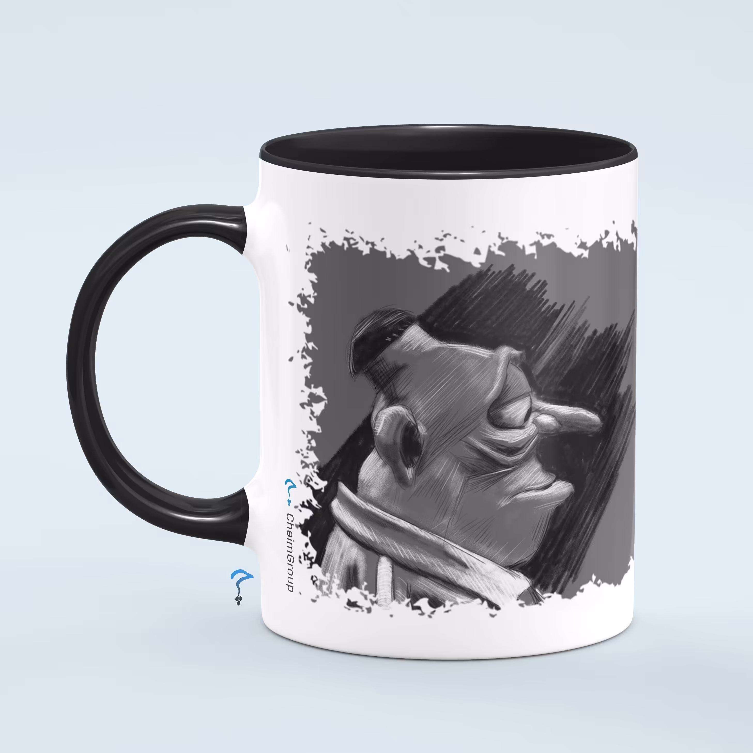 ماگ رنگی مشکی طرح انیمیشن ماری و مکس مدل انسان کامل