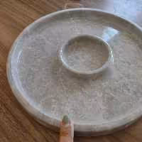 سینی مزه مدل تورینگز در دو رنگ طوسی و سفید