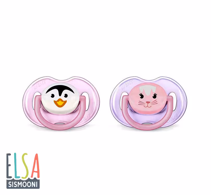 پستانک ارتودنسی اونت 2عددی 0-6 ماه طرح موش و پنگوئن Avent