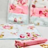 دستمال حوله ای گلدار طرح انگلیش هوم بسته 3عددی