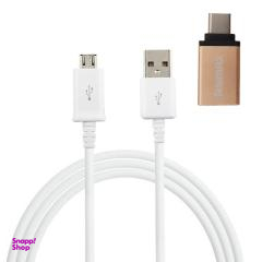 کابل تبدیل USB به microUSB کد 454NOG طول 1.2 متر به همراه مبدل otg غیر اصل