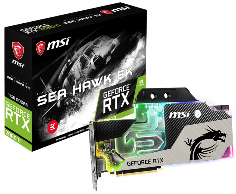 کارت گرافیک ام اس آی مدل GeForce RTX 2080 Ti SEA HAWK EK X  با حافظه 11 گیگابایت