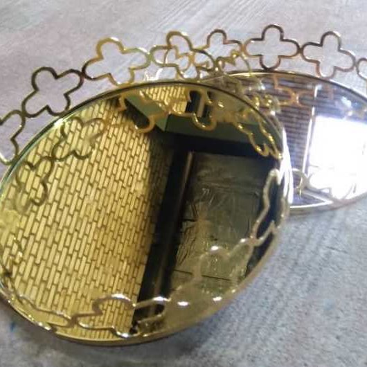 سینی گرد کف آینه ای آبکاری قطر30 سانتی
