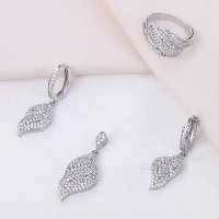 نیم ست تمام نقره زنانه روکش رادیوم کد 16195