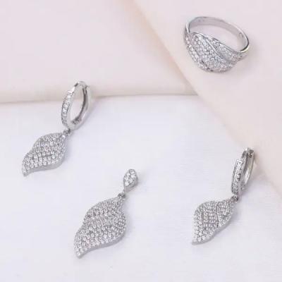 نیم ست تمام نقره زنانه روکش رادیوم کد 16195