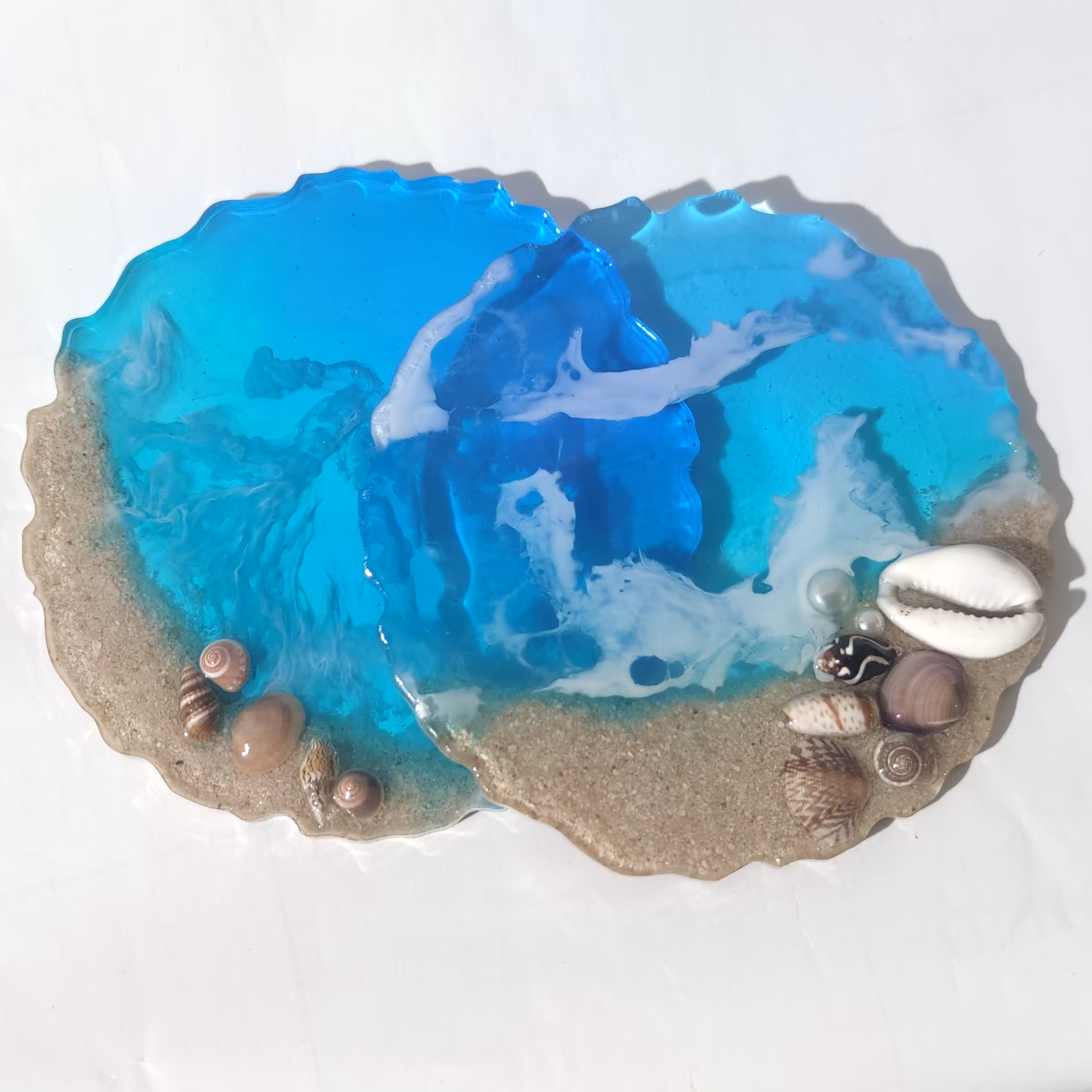 زیر لیوانی  طرح دریا رزینی تکی12سانت