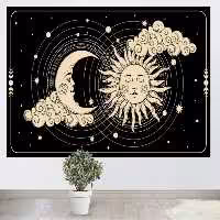 پوستر پارچه ای طرح تپستری ماه و خورشید کد 019
