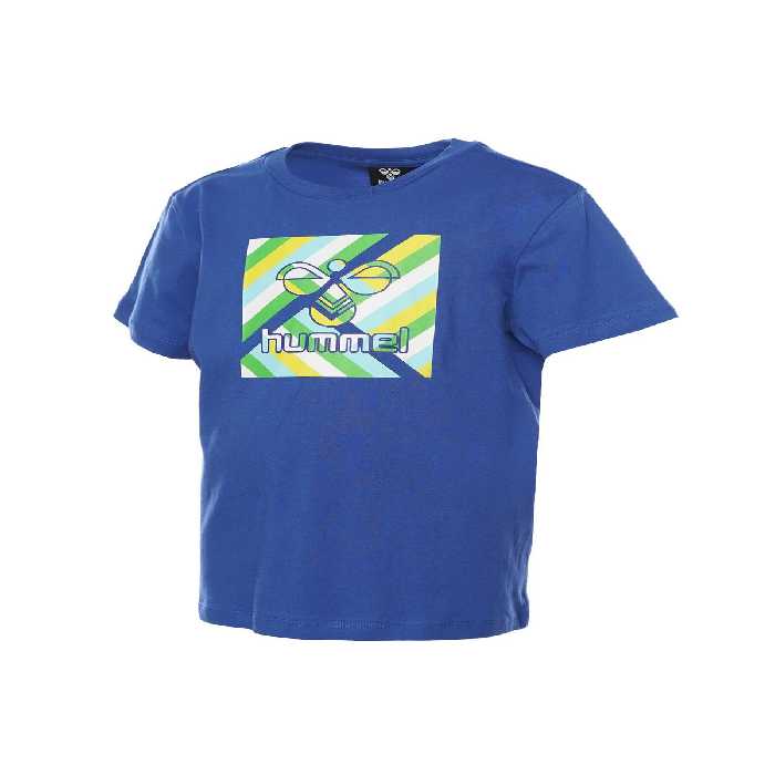 تی شرت آبی دخترانه و پسرانه بچگانه آستین کوتاه بچه های نویل hummel