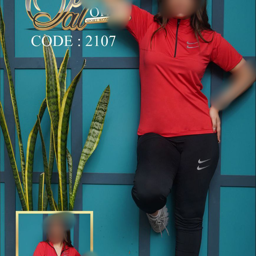 ست تیشرت لگ کمر پهن ورزشی زنانه با رنگبندی عالی جنس فلامنت سوپر