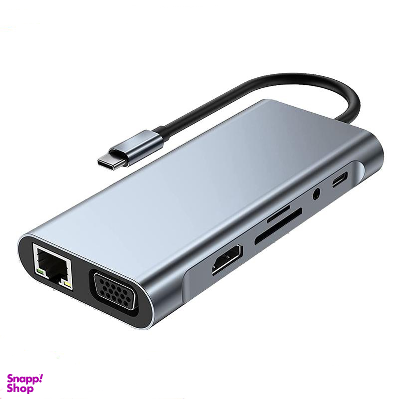 مبدل11IN1 USB-C مدل USB-C HDMI USB RJ45 (1000M)