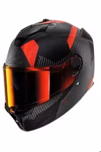کلاه کاسکت موتورسیکلت چند رنگ ایمنی بسته کربن قرمز SPARTAN GT PRO DOKHTA شفاف Shark