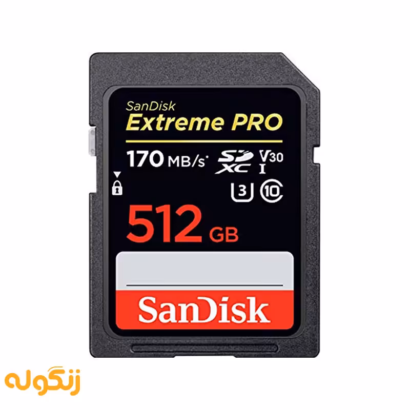 کارت حافظه SDXC سن دیسک مدل Extreme Pro V30 کلاس 10 استاندارد UHS-I U3 سرعت 200mbps با ظرفیت 512 گیگابایت - زنگوله