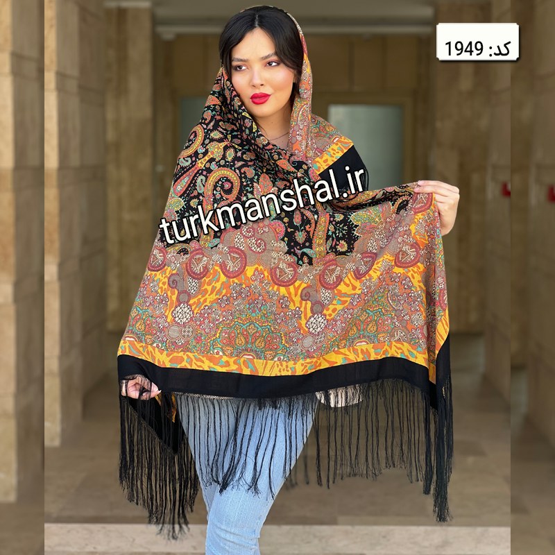 روسری ترکمن ابریشمی (ایتالیایی) کد 1949