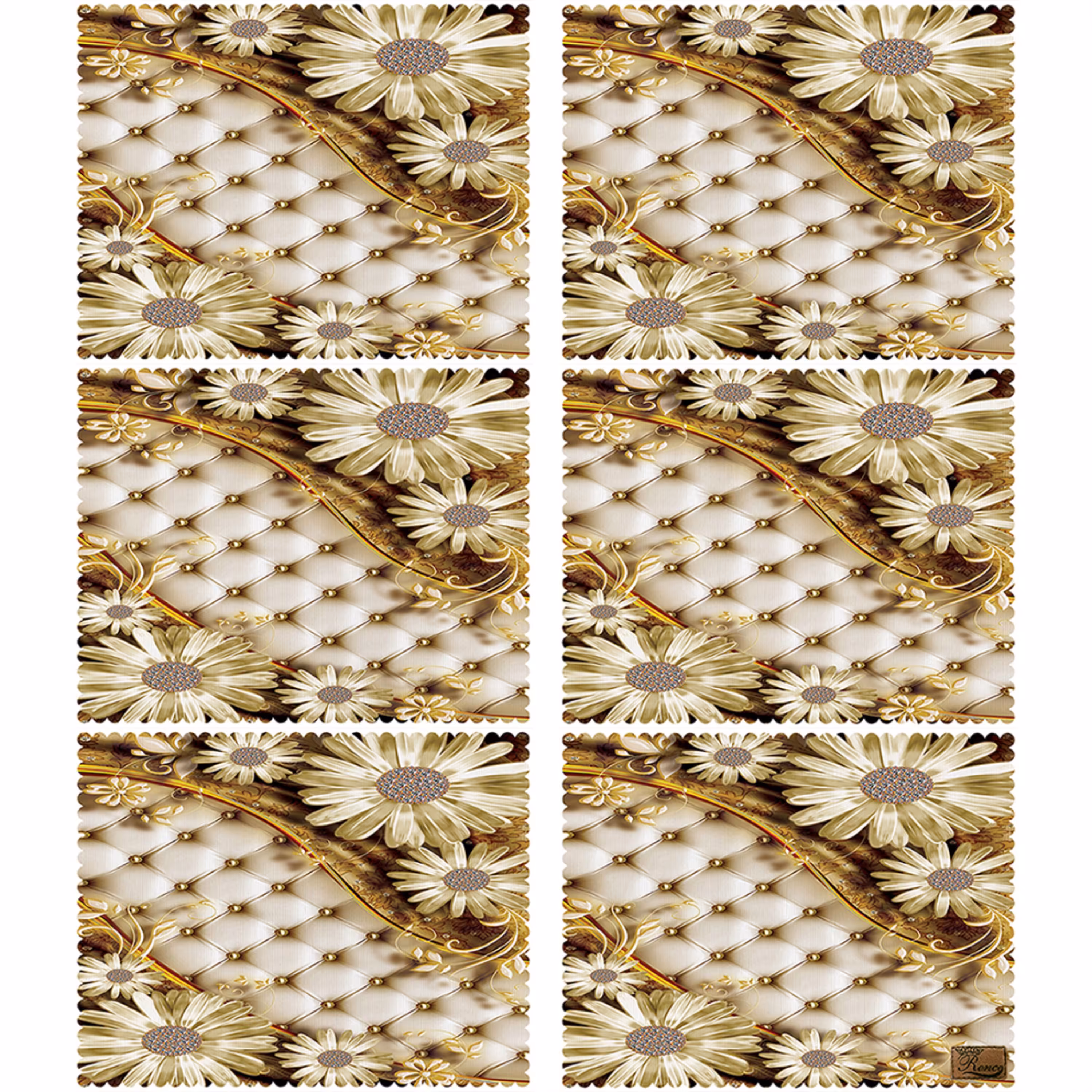 زیر بشقابی مستطیلی پارچه مخمل سایز 35 در 40 مدل U3-817 شرکت رنس