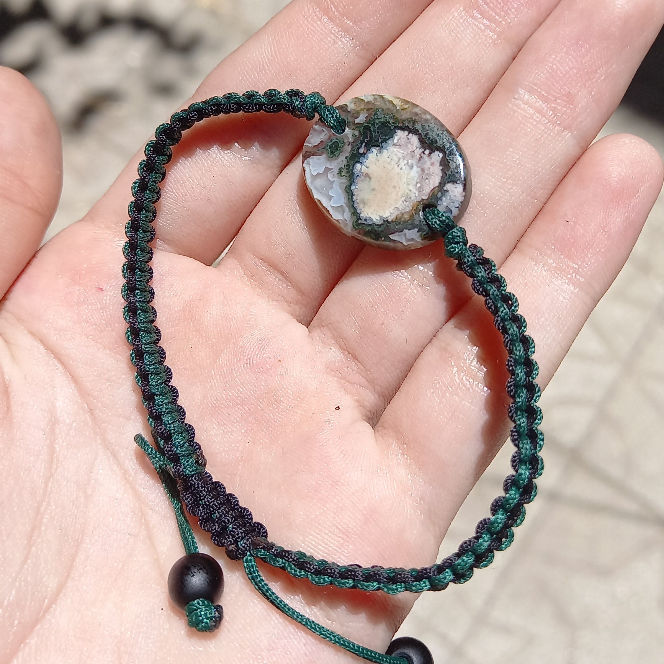 دستبند عقیق شجر خزه ای طبیعی