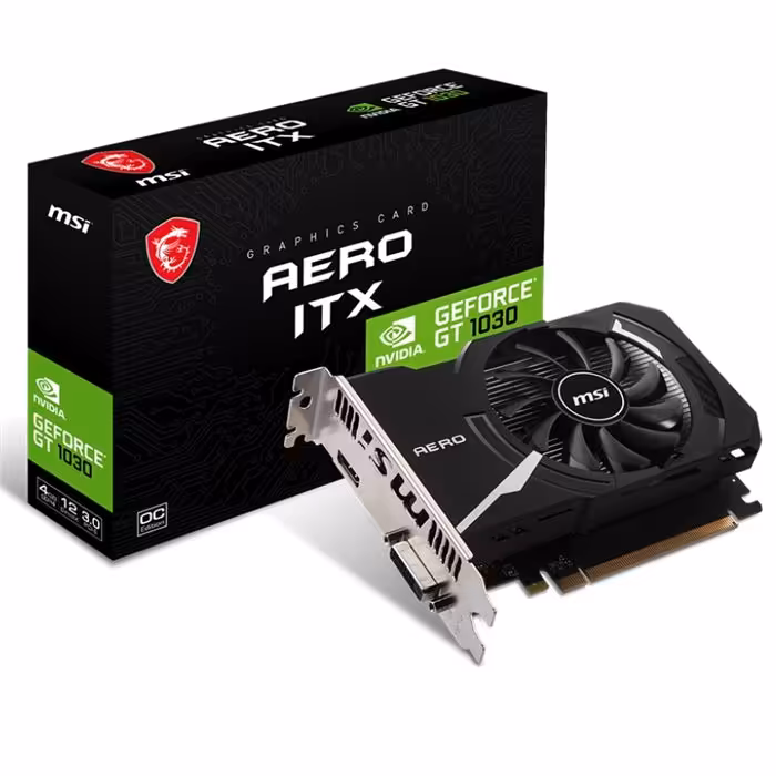 کارت گرافیک ام اس آی GeForce GT 1030 Aero ITX 4GD4 OC