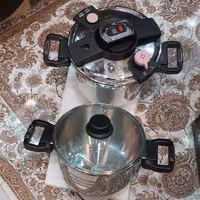 دیگ زودپز دوقلو روما 5و 7 لیتر تایمردارکف چدن استیل خالص