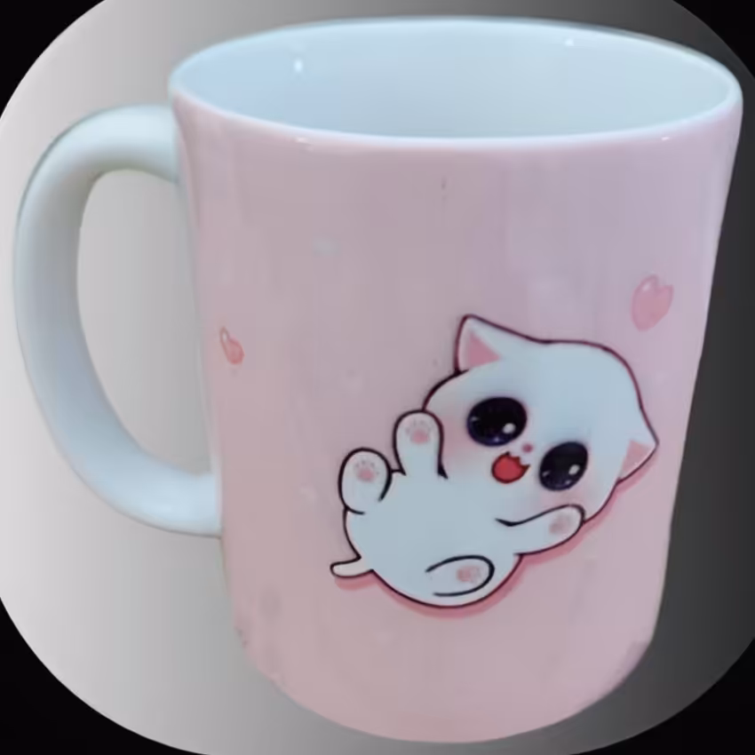 ماگ سرامیکی دسته دار طرح گربه کوچولو