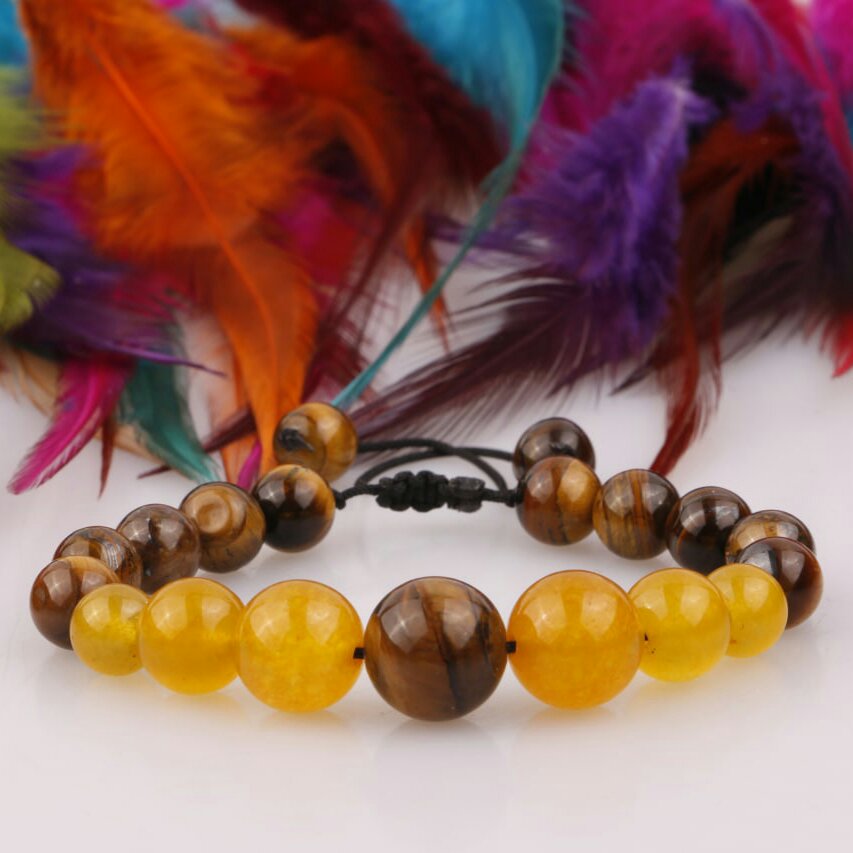 دستبند چشم ببر و عقیق شرف الشمس کد دی706