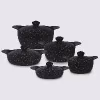 سرویس قابلمه 10 پارچه هاناتک دایکست (درب فلزی - کرمی، صورتی، طوسی، مشکی)